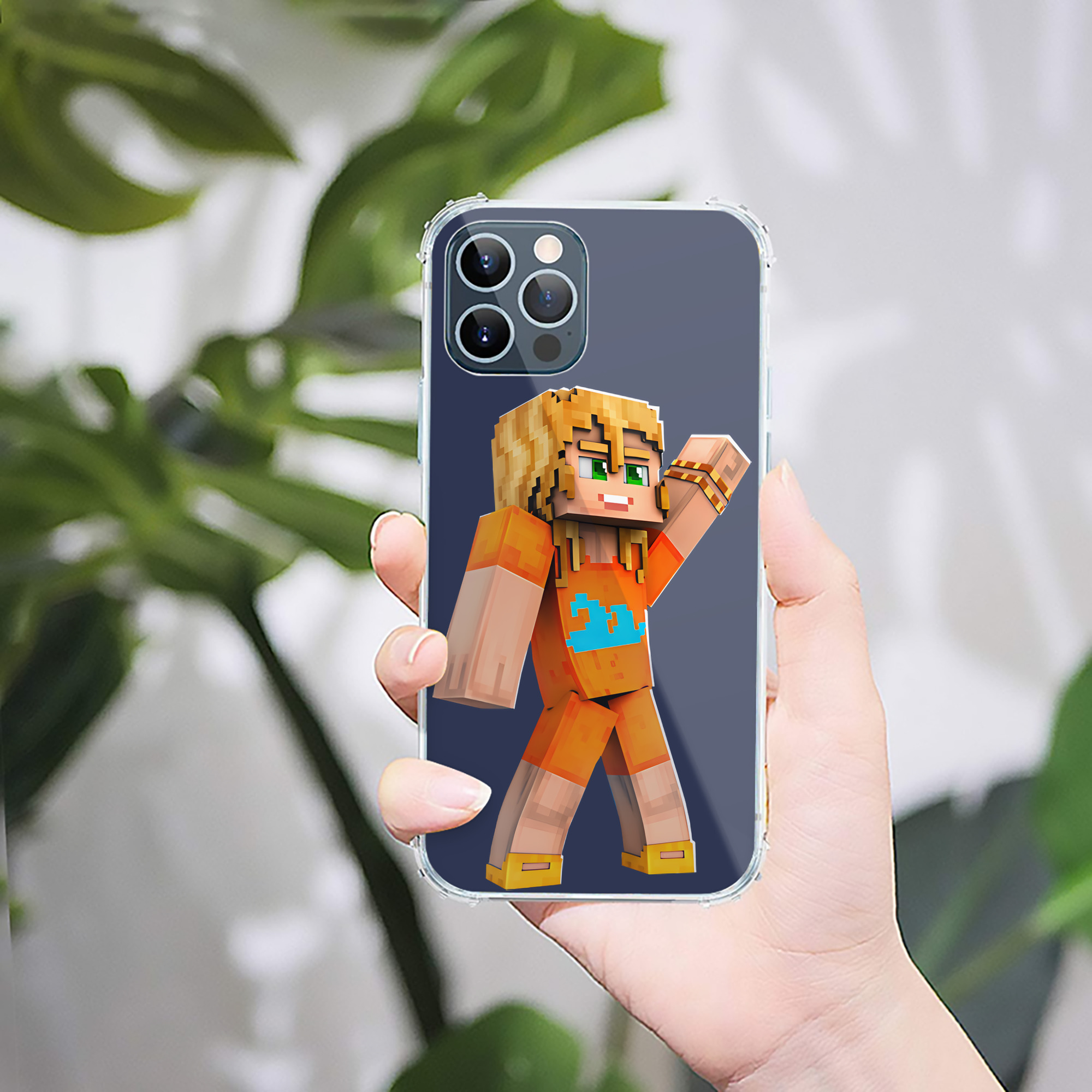 （画像用） マインクラフト ブロックの世界 Minecraft MC Block world 【iPhone 12シリーズ対応】透明スマホケース（クリアソフトケース）